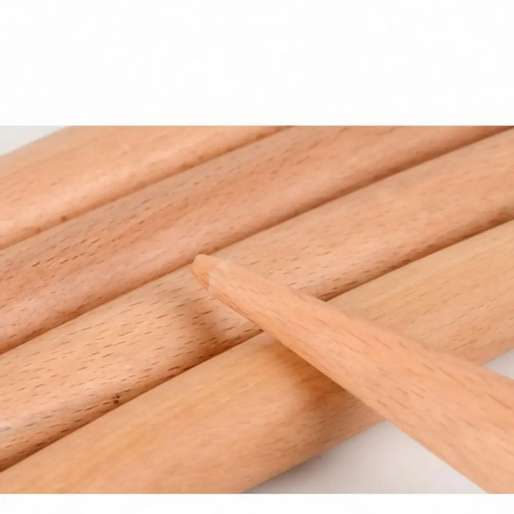 Durable Wooden Rolling Pin Pointed End Dough Roller Chinese Traditional Style Kitchen Tool For Pasta Pizza Baking Prep