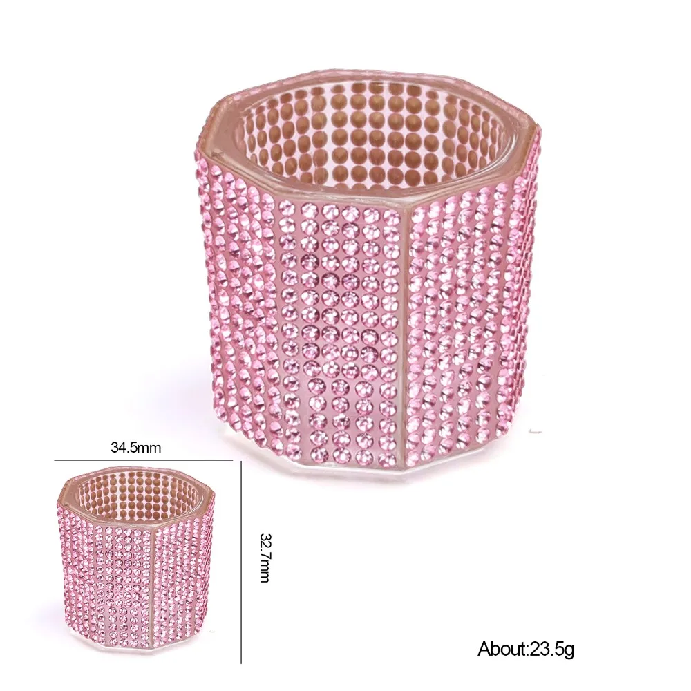 

Роскошная квадратная чашка для ногтей со стразами, прозрачная однотонная высококачественная чашка для мытья кистей, чашка для дизайна ногтей, хрустальная чашка «сделай сам»