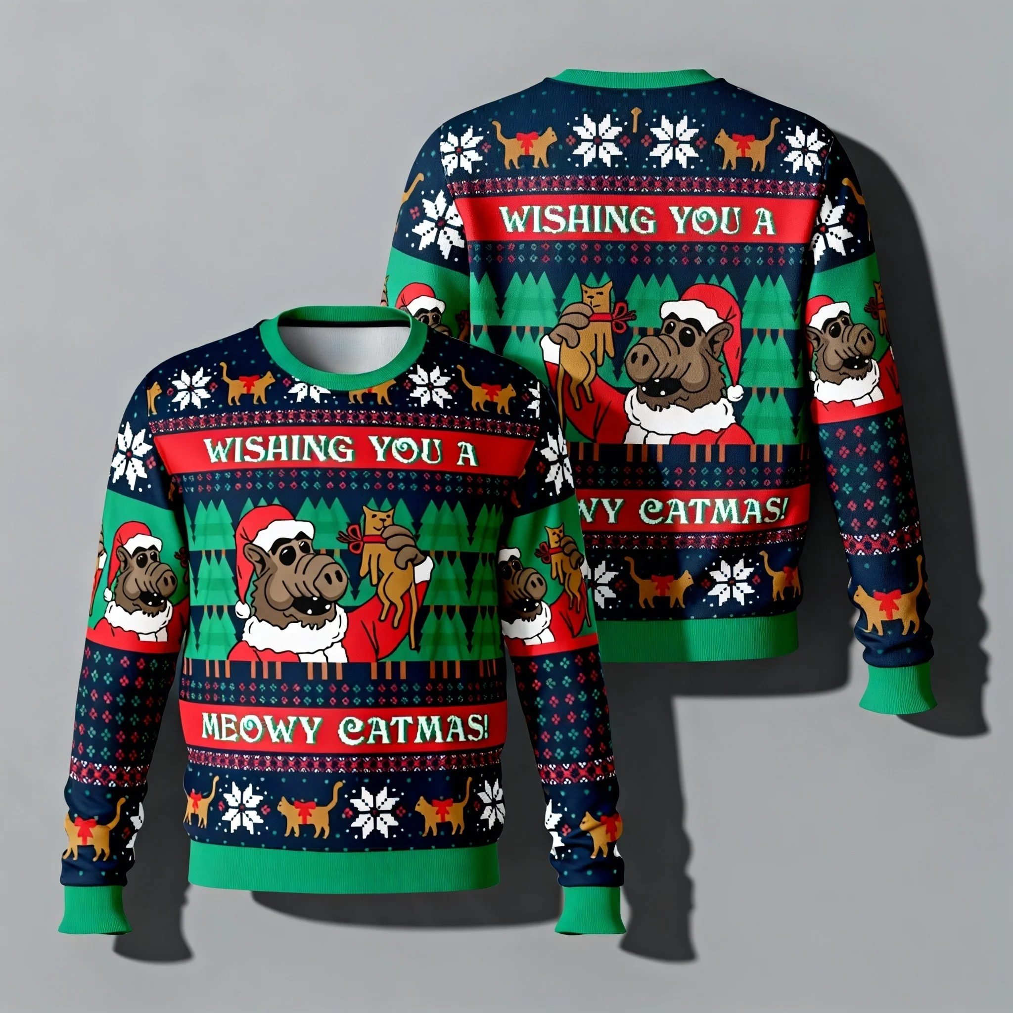 شعبية محاكاة ساخرة الحيوانات الأليفة الوحش موضوع سترة قبيحة حفلة عيد الميلاد جولة الرقبة هوديي الموسع الكبار الخريف والشتاء نمط جديد #1