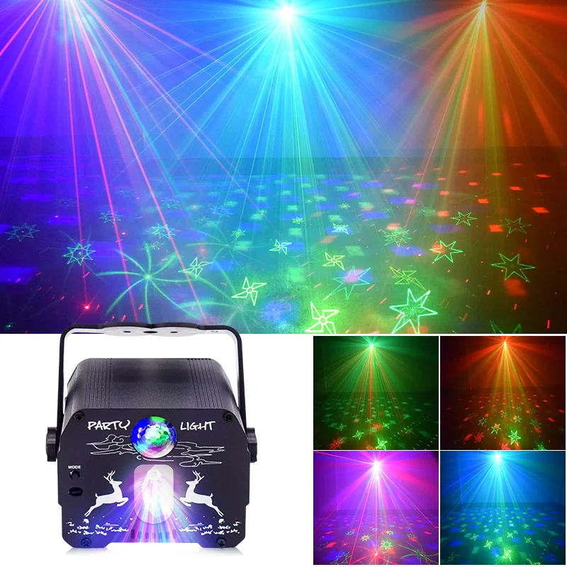 

2021 New Mini Laser Light Stage Light Pattern Sound Control Party Light KTV Decoration Starry Sky Projection Atmosphere Light