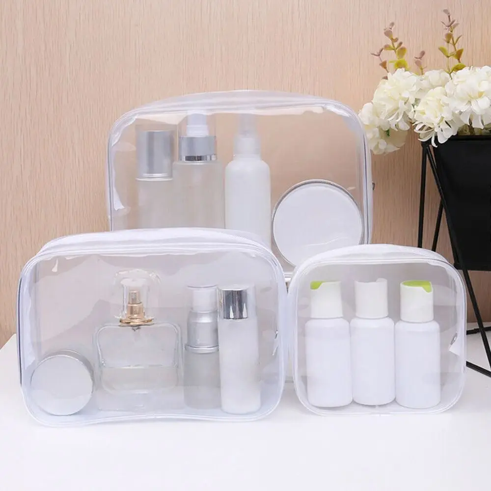 High Quality PVC Travel Bag Transparent Large Capacity Cosmetic Storage Bag Zip Wash Pouch Travel