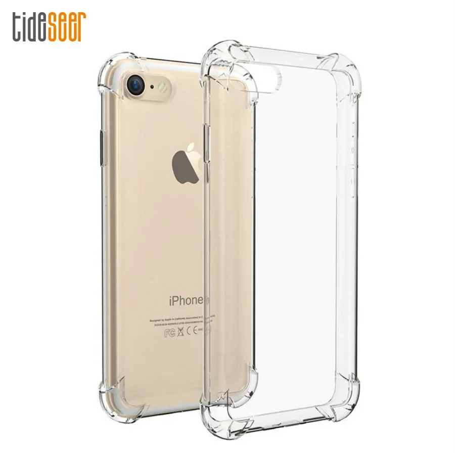 500pcs Soft TPU Transparent Clear Shockproof Phone Case For iPhone 16 15 11 12 13 14 Pro Max X XS XR 8 7 Protect Back Cover