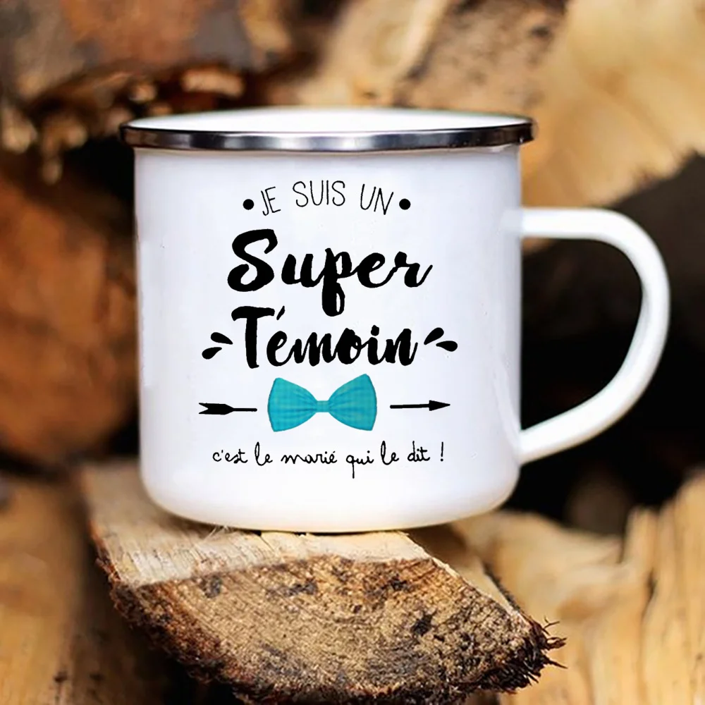 Super Wintess Printed Enamel Mugs Bachelorette Party Coffee Wine Mug Best Man Groom Team Cup Engagement Wedding Gift for Witness