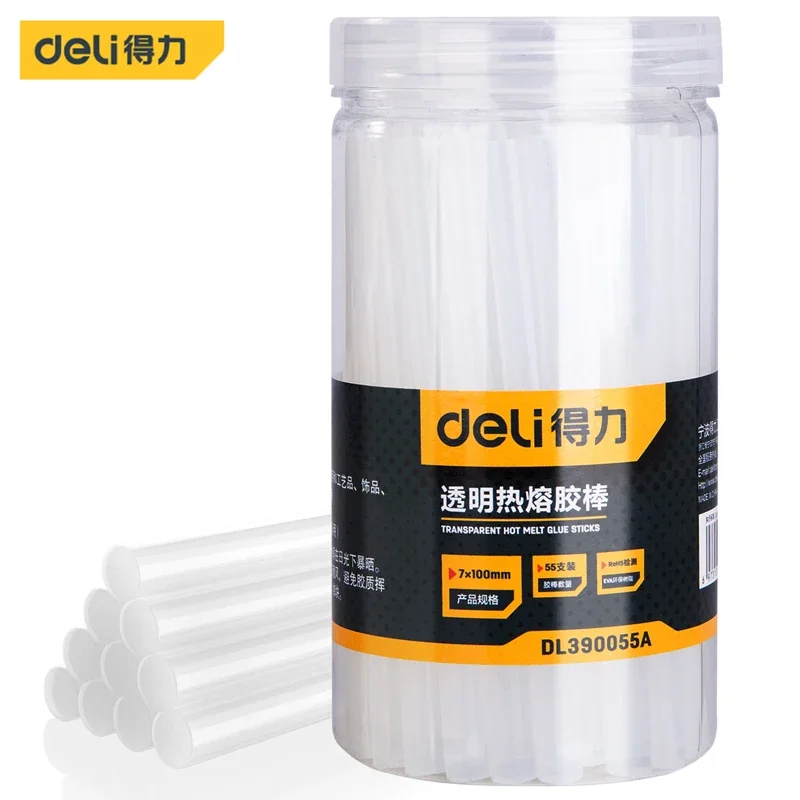 

Deli 55Pcs 7x100mm Hot Glue Sticks Hot Melt Glue Sticks Compatible with Most Glue Guns for DIY,Home Decorations,Gluing Projects