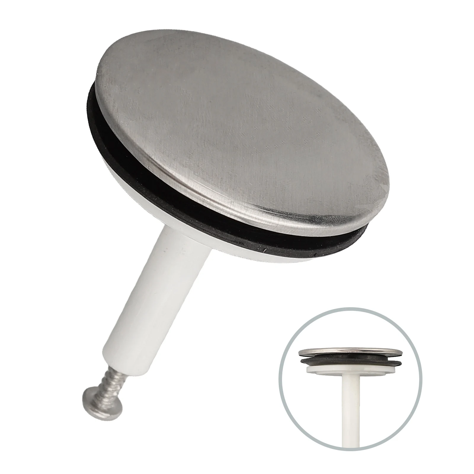 46mm Bathroom Drain Stopper For Basin And Sink With Push Button Operation And Support For 50-65mm Rod Adjustment