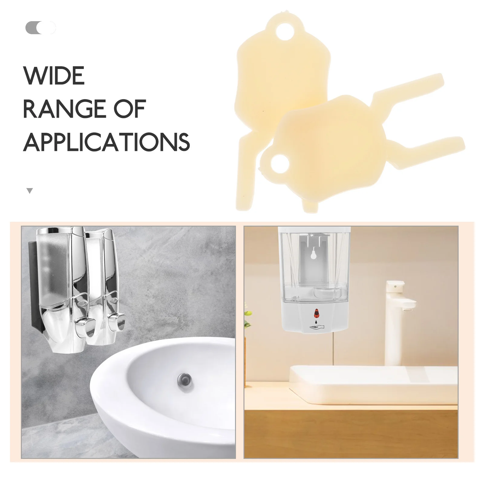 2 قطعة موزع الصابون البلاستيكي مفتاح عالمي استبدال اكسسوارات الحمام التجارية صيانة بسيطة مفتاح موزع الصابون #6