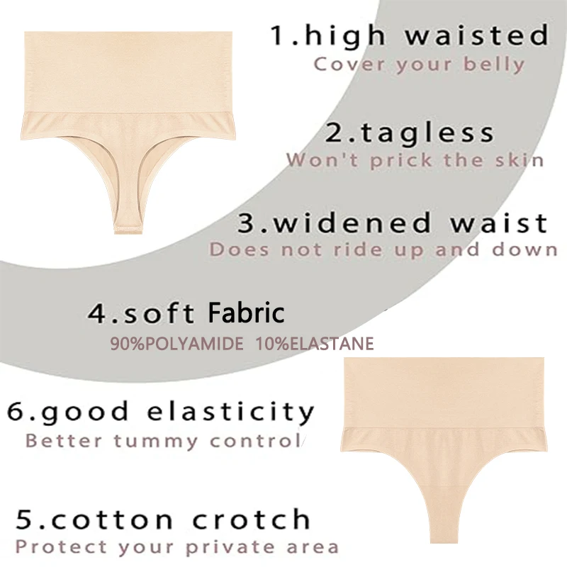 FINETOO Bodyshaper Mid Waisted G-string Seamless Briefs Breathable Underwear Sexy T-shaped Women\'s Thong Anti-bacteria Panties