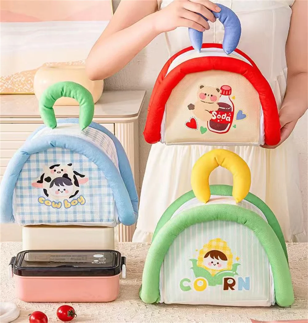 حقيبة غداء كرتونية للأطفال في المدارس معزولة للطعام الحراري للنزهات بينتو حقيبة لطيفة للفتيات حزمة وجبة علب الاغذية للنساء