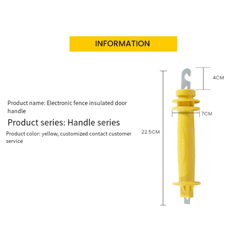 Portão de borracha para cerca elétrica, 8 pacotes, alça de mola para cerca elétrica, alça de plástico isolada, alça de portão de borracha amarela