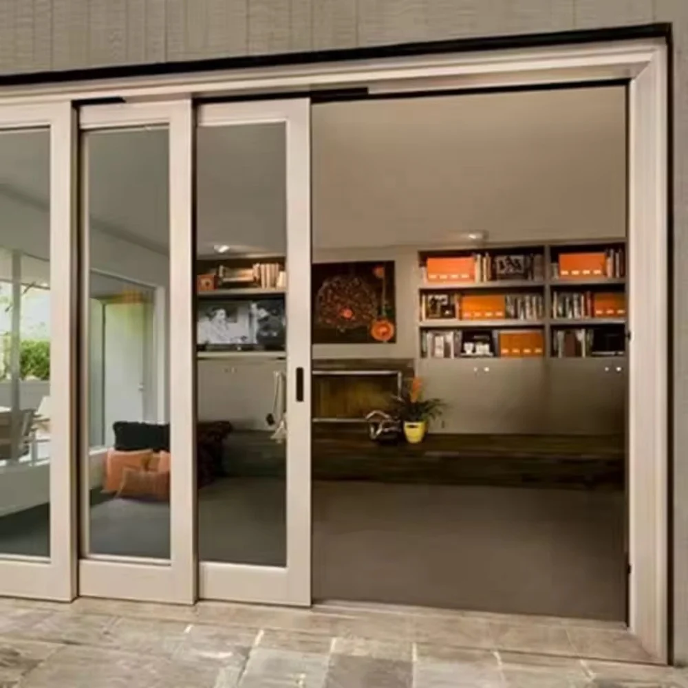 Modern Designed Aluminium Double Glass Lift and Sliding Entry Door Factory High Energy Efficient Windproof Feature