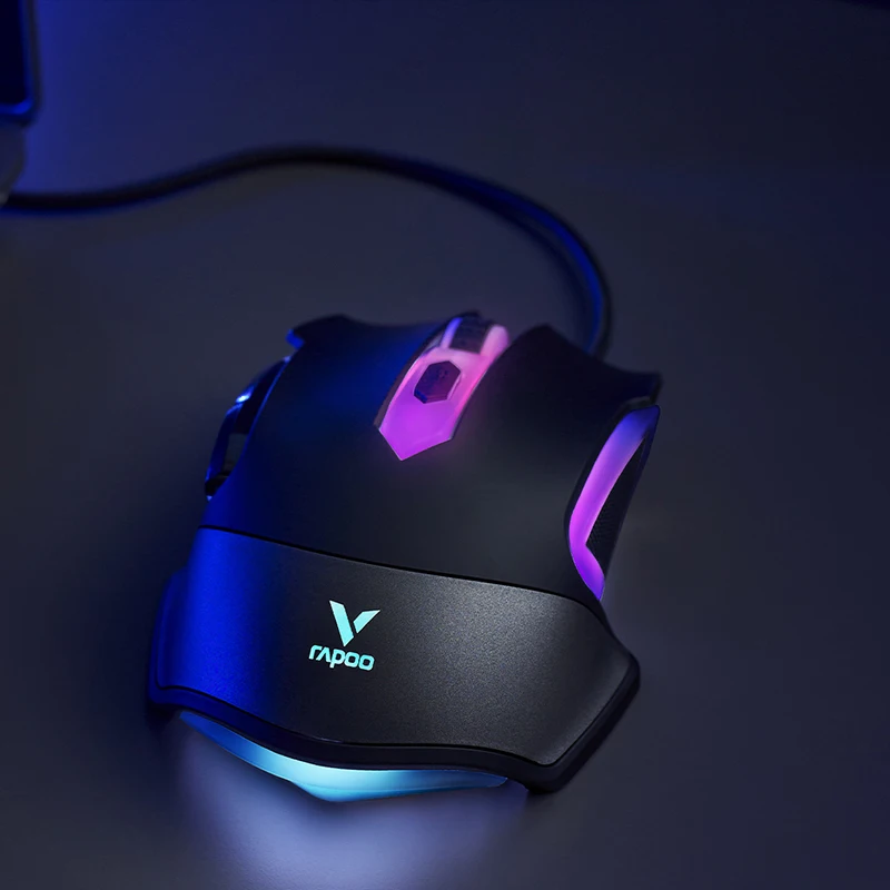 RapooV302C RGB Backlit Game Mouse Light wired  LOL Special Peripheral Macro Programming Mice