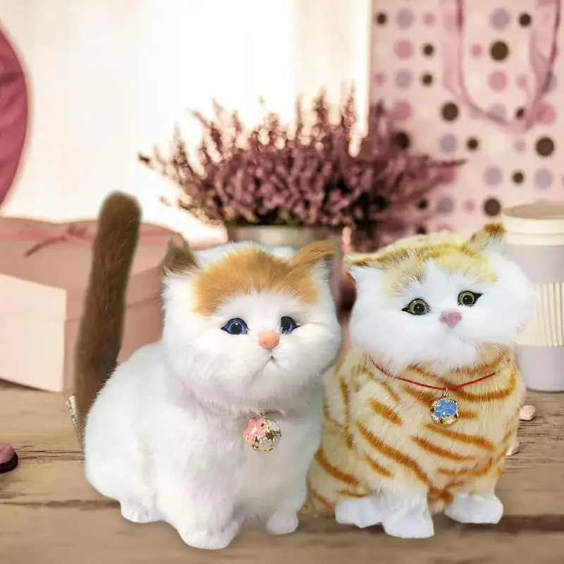 kawaii cat model doll Sounding Simulation Stuffed animal Plush Toys home Desktop decoration kids girl Holiday gifts