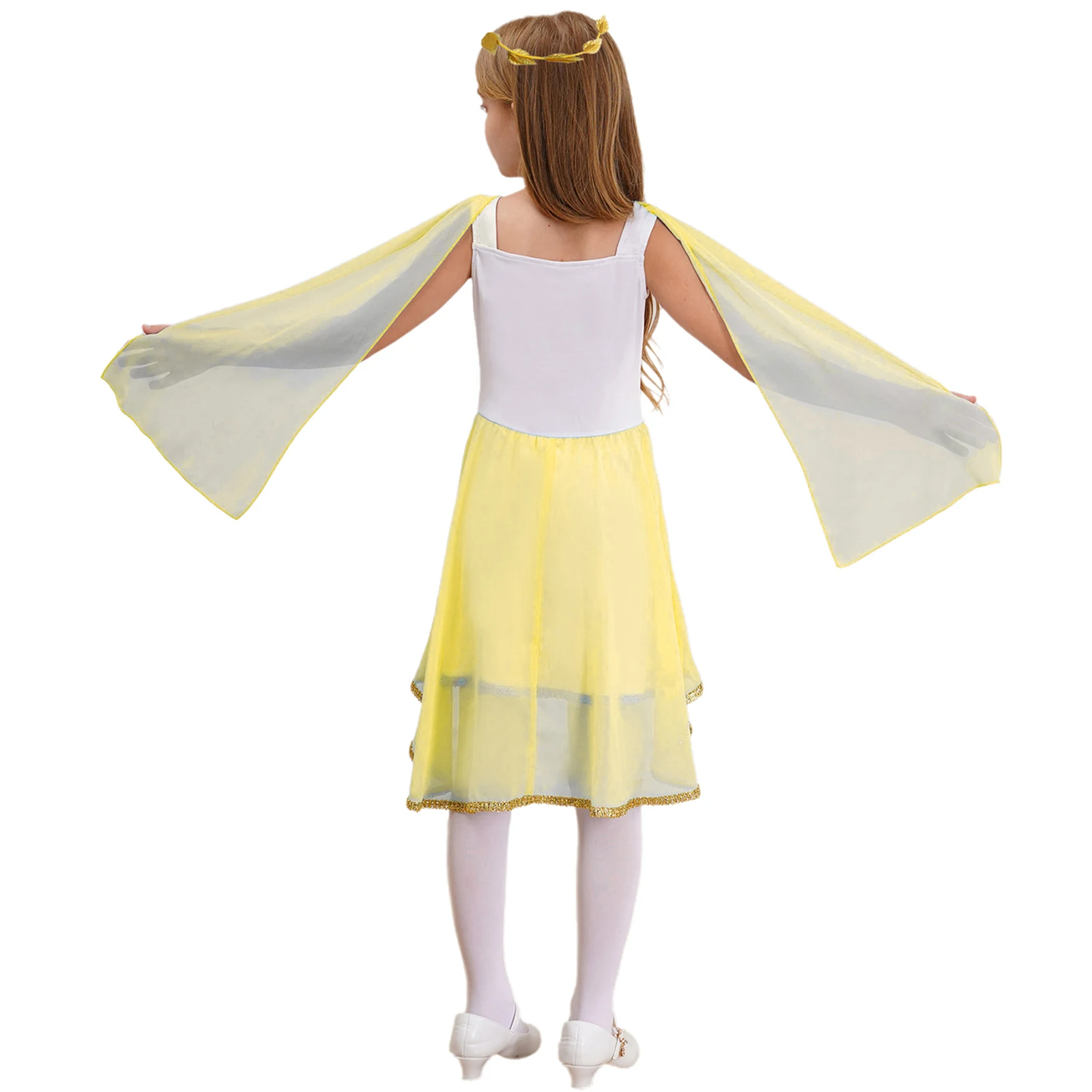 Girls Cosplay Ancient Greek Princess Toga Dress Kids Liturgical Dance Costume Sleeveless Flowy Dress Birthday Theme Party Robe