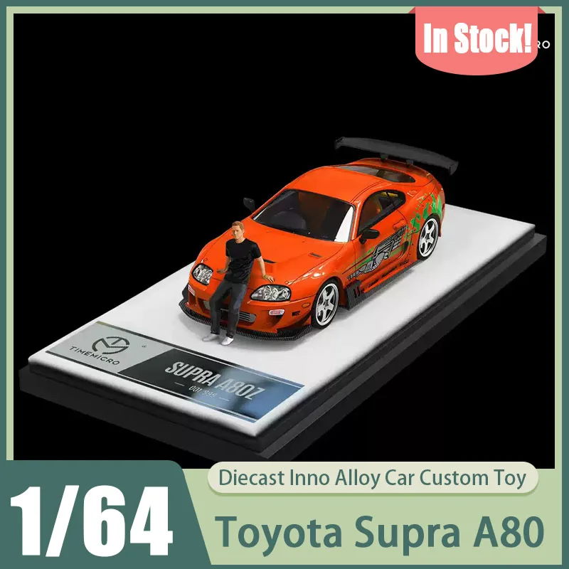 

Timemicro 1:64 Toyota Supra A80 Static Alloy Jdm Collectible Diecast Model Fast & Furious Movie Official Graphic Livery Toys Kid