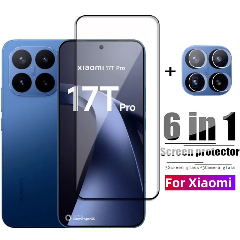 

6in1 For Xiaomi 17T Pro Full Cover Tempered Glass Xiaomi 17T Pro Screen Protector 9H Protective Phone Lens Film Xiaomi 17T Pro