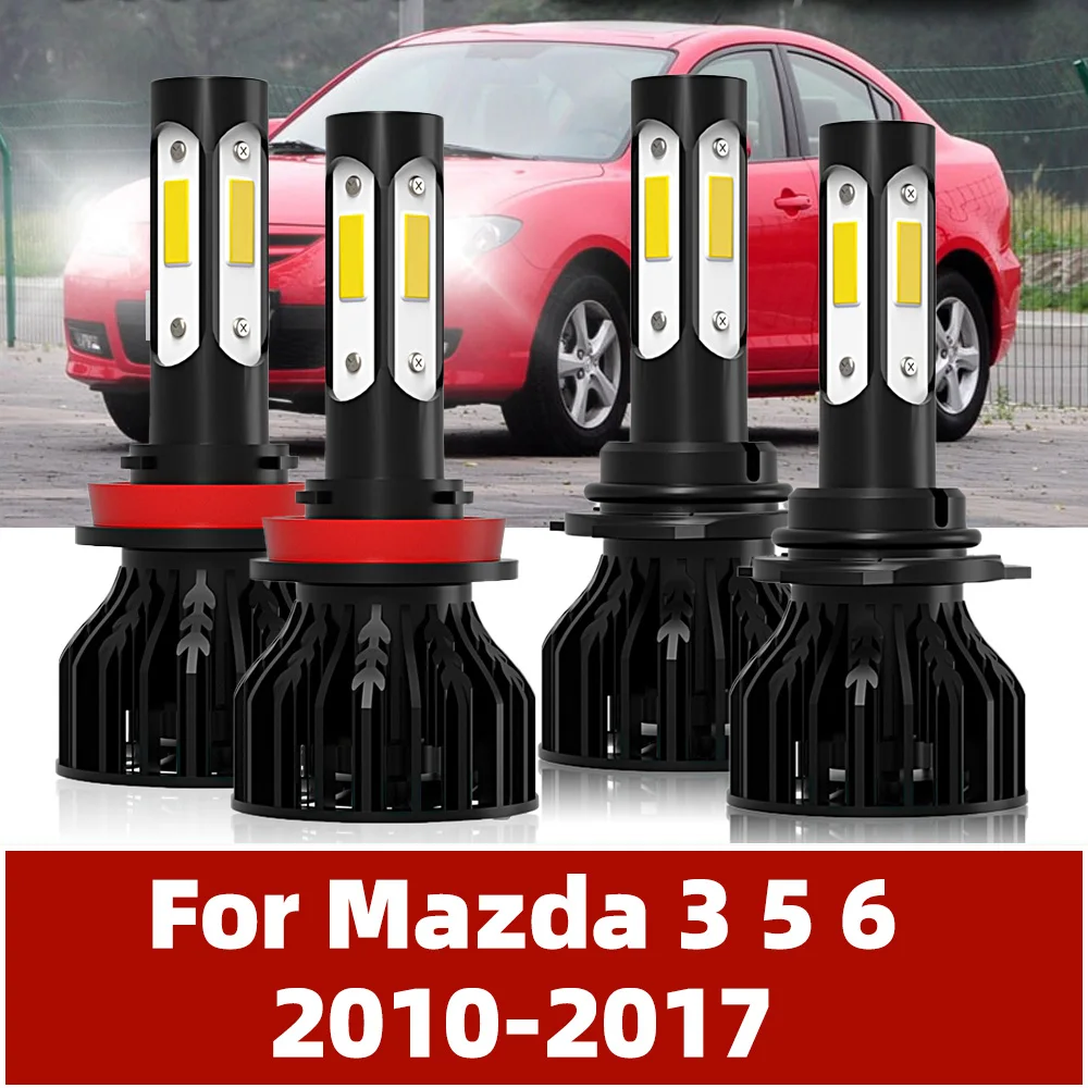 LSlight LED Headlight Bulbs 4sides 360 Car Headlamp 20000LM 9005 H11 12V For Mazda 3 5 6 2010 2011 2012 2013 2014 2015 2016 2017