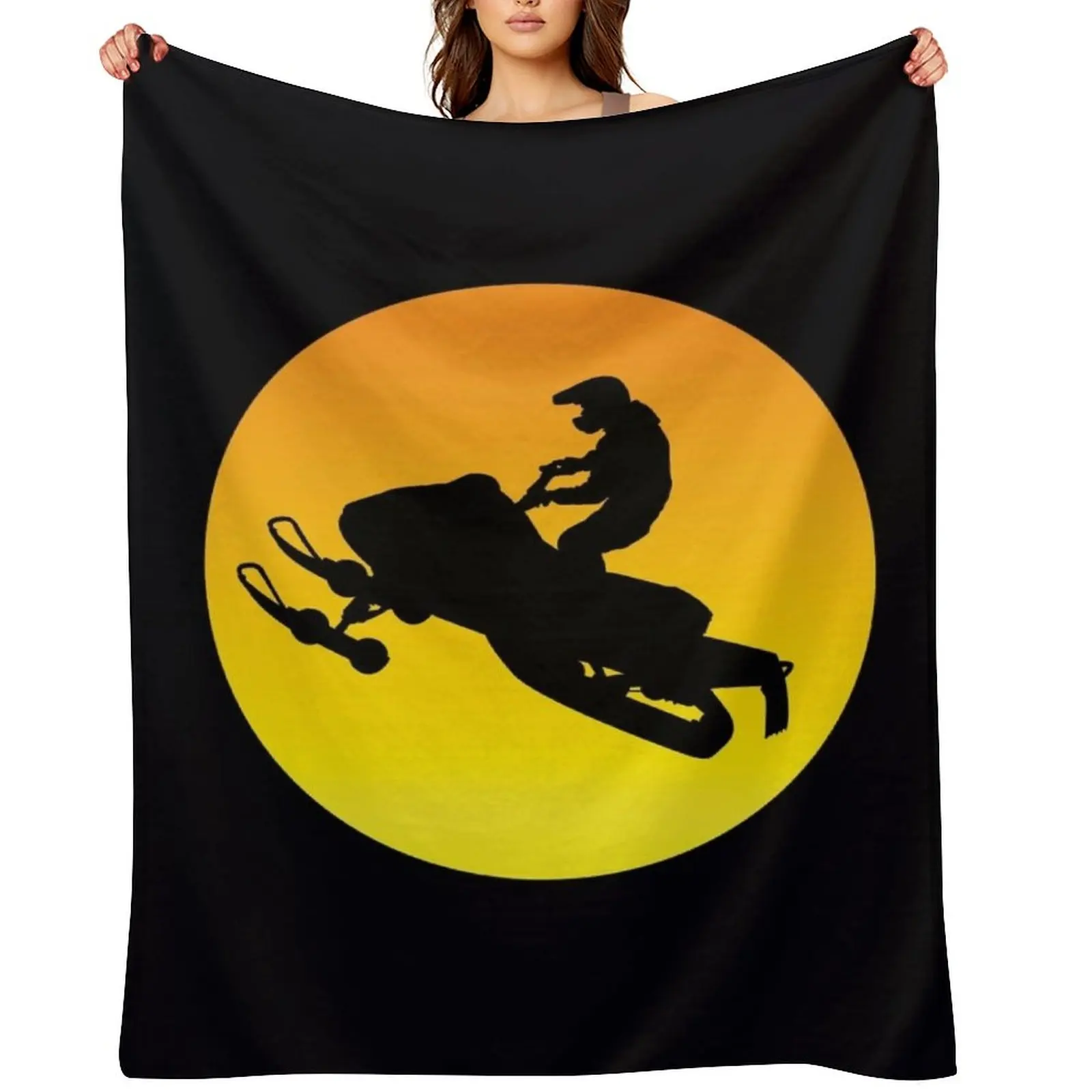 Snowmobile Sun Shot Throw Blanket blankets and throws Tourist Hairy Quilt Blankets
