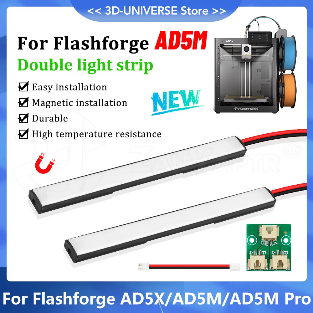 

24V Magnetic Adsorption installation LED Double light strip For Flashforge Adventurer 5M AD5M AD5M Pro AD5X High Brightness