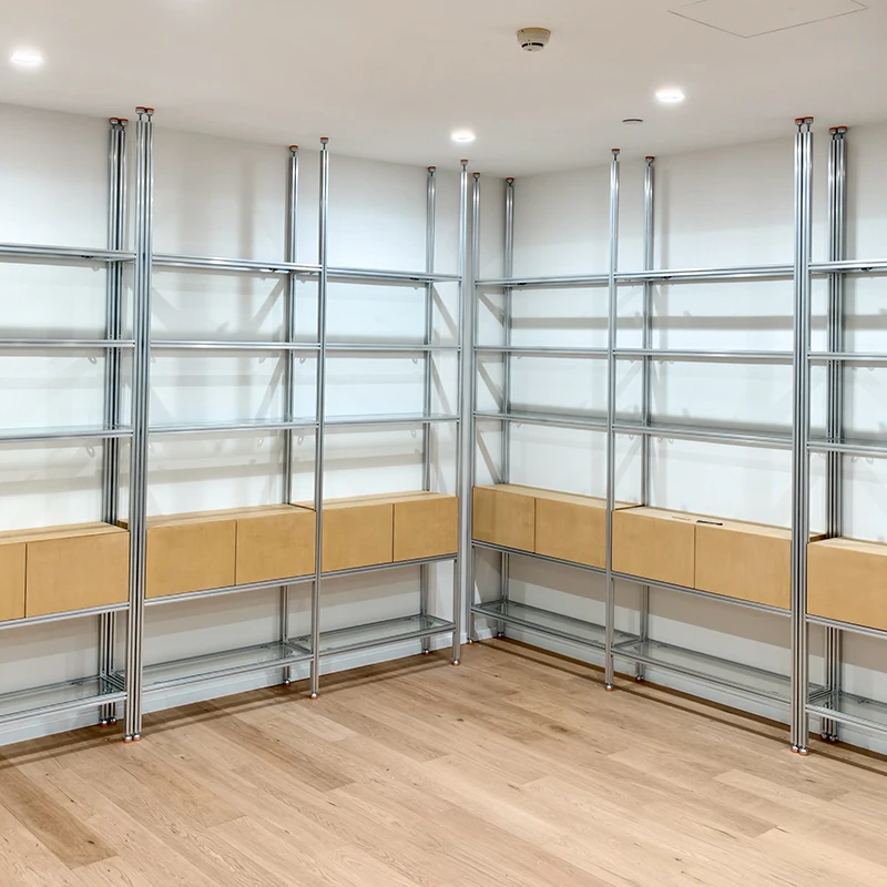 Living room partition entrance birch display rack aluminum profile decorative bookshelf office multi-layer minimalist display ra