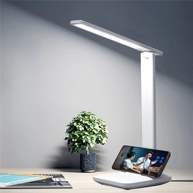 LEDTable Lamp Eyes Protection Touch Dimmable Desk Lamp Student Bedroom USB Rechargable Book Reading Light with Battery 4000mah