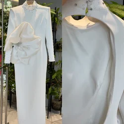 Customized Jersey Sequined Ruched Celebrity A-line High Collar Bespoke Occasion Gown Midi Dresses