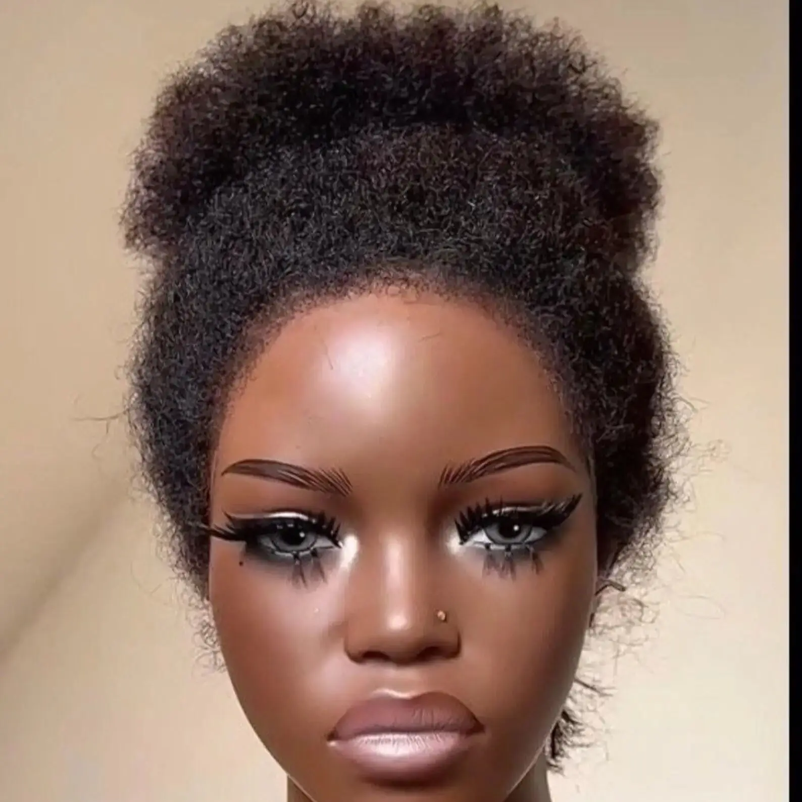 

26 дюймов Длинный Кудрявый Прямой 180 Плотность Натуральный Черный Яки Бесклеевой Парик Фронта Шнурка 13x4 Для Женщин Детские Волосы Предварительно Сорванные Термостойкие