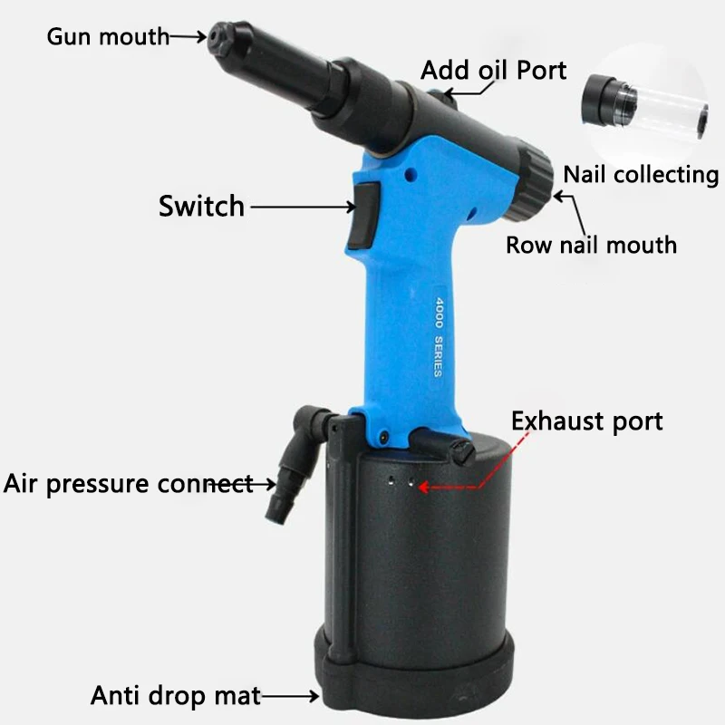 Industrial grade Pneumatic Riveting gun Hydraulic Stainless steel/Iron/Aluminium Plate Rivet gun Self-Suction Nails Riveter