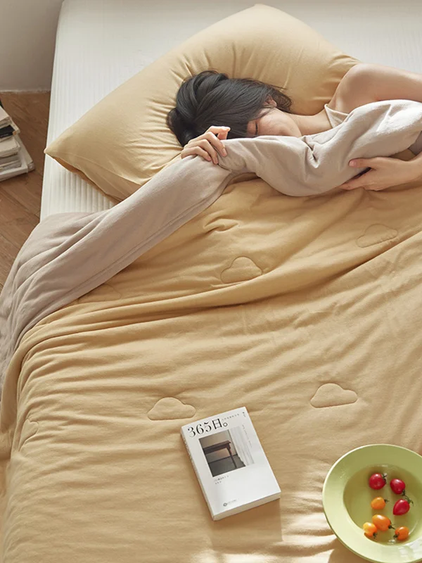 

Трикотажное летнее одеяло из чистого хлопка класса, тонкое крутое одеяло, комплект из четырех предметов, одинарный, двойной человек, Tianzhu, чистый хлопок, воздушный...