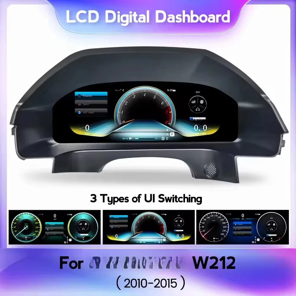 12.3'' LCD Car Digital Dashboard Cluster Portable Auto Instrument Panel Cockpit forW207/W212