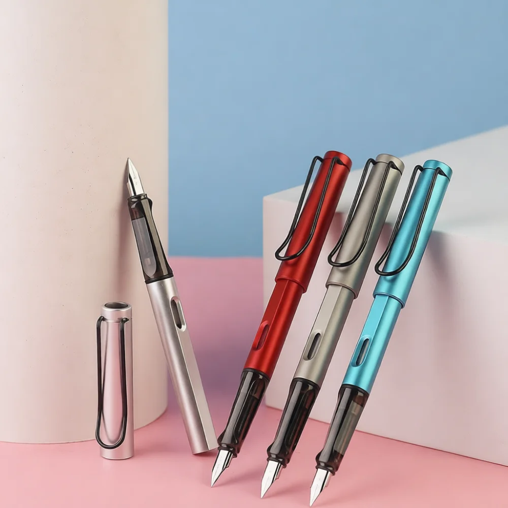 Professional Writing Fountain Pen Fine Nib Student Stationery Colorful Office School Supplies Calligraphy Practice Tool