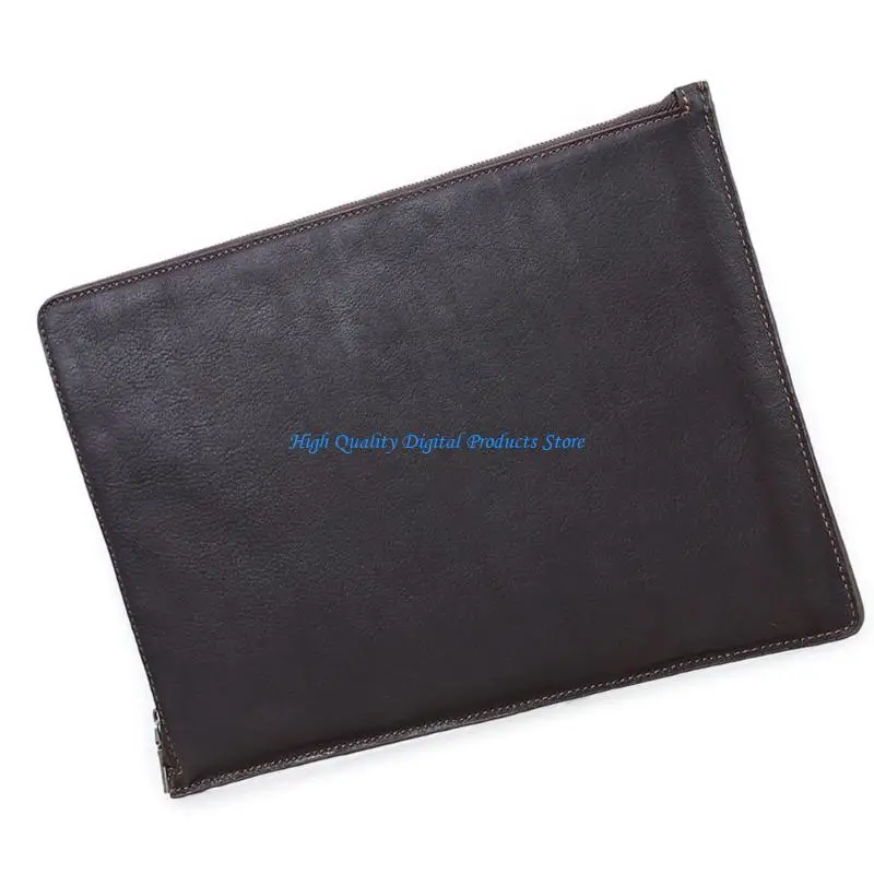 U2JE Professional 14inch Notebook Case Cowhides Leather Waterproof Zippers Closures Multiple Pocket Organization Protections