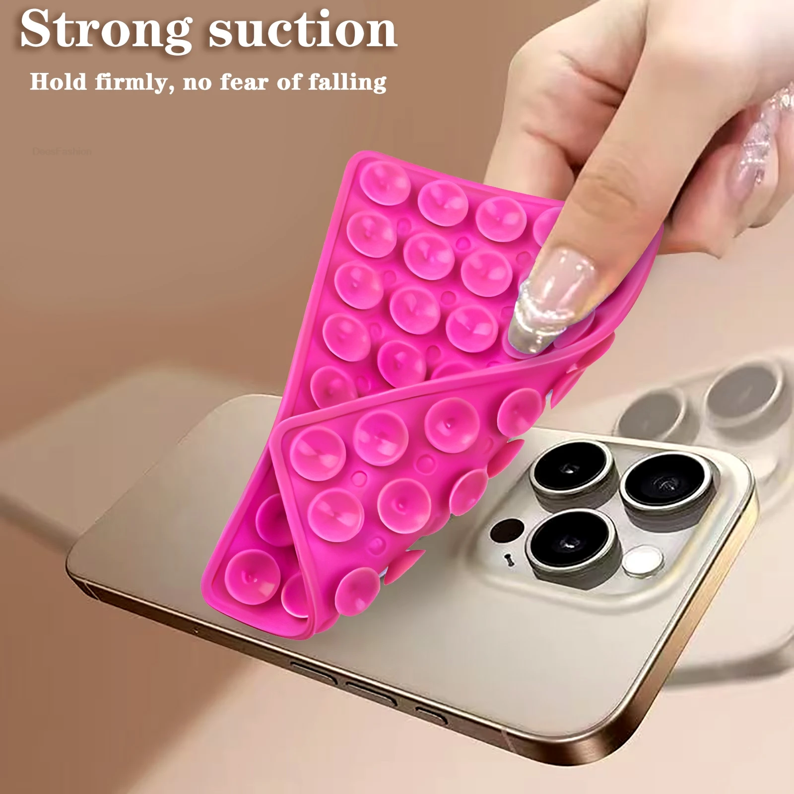 

Silicone Suction Cup Grip Stand for Mobile Phone Selfie and Video Suction Cup Non-slip Hands-free Design Wall Mount Bracket