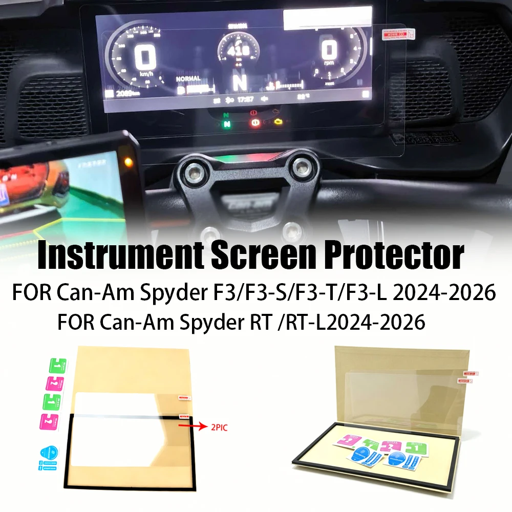 New Motorcycle Accessories Instrument Screen Protector Film Sticker 2PIC FOR Can-Am Spyder F3 F3-T/S/RT /RT-L 2024-2026 Clean
