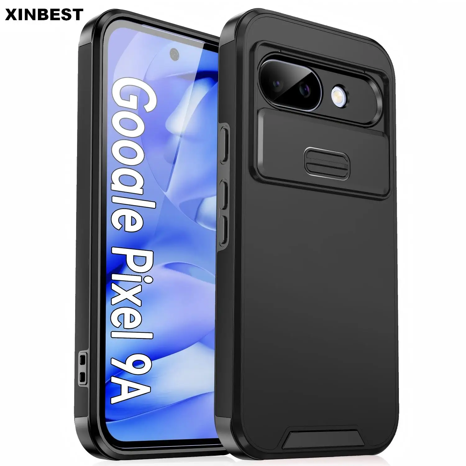 Coque de protection antichoc militaire avec protection coulissante pour objectif d'appareil photo pour Google Pixel 9 8 7 Pro XL 9A 8A 6A