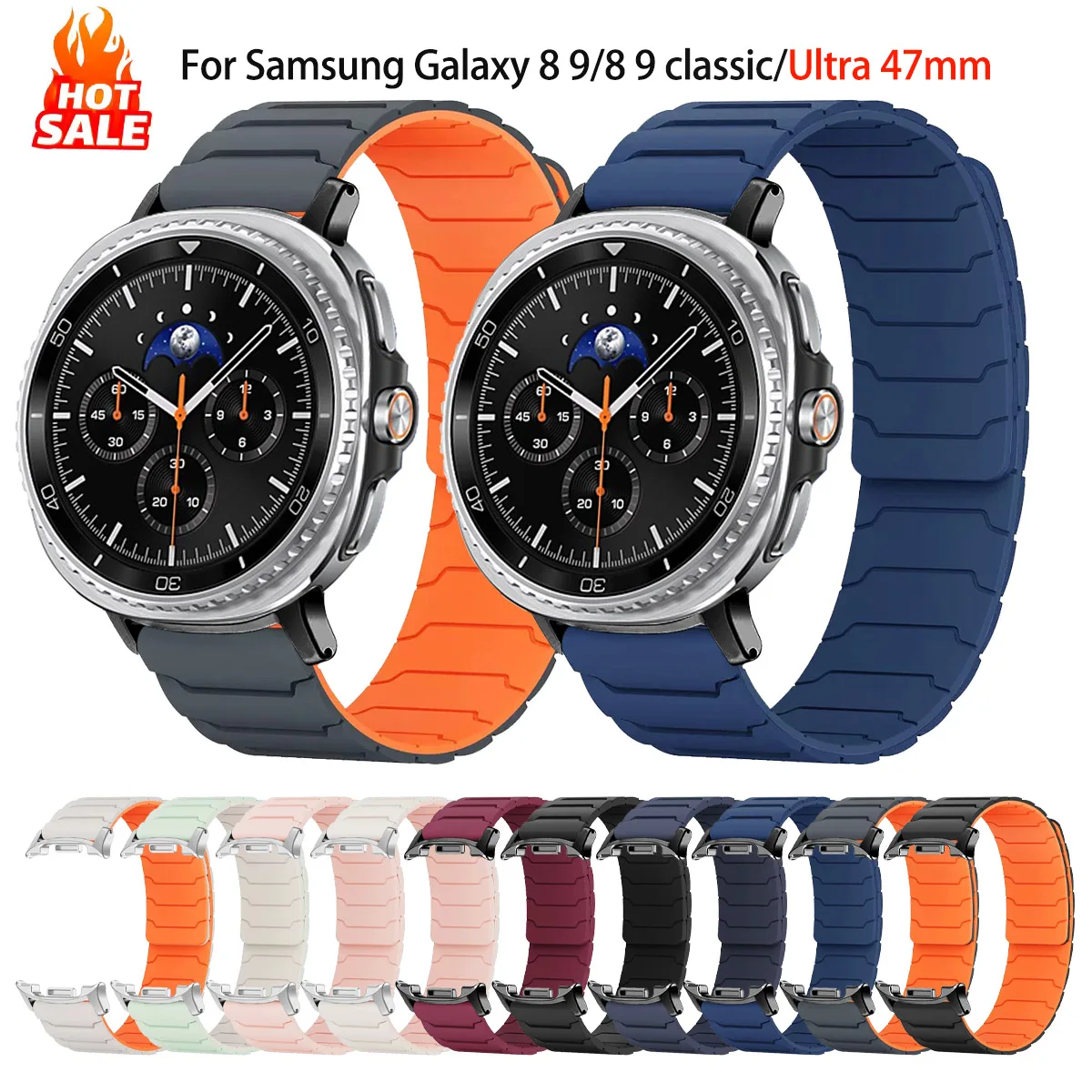 Magnetic Silicone Strap for Samsung Galaxy Watch 8 9 40mm 44mm/8 9 Classic 46mm Sports Bracelet for Galaxy Watch Ultra 2026 47mm