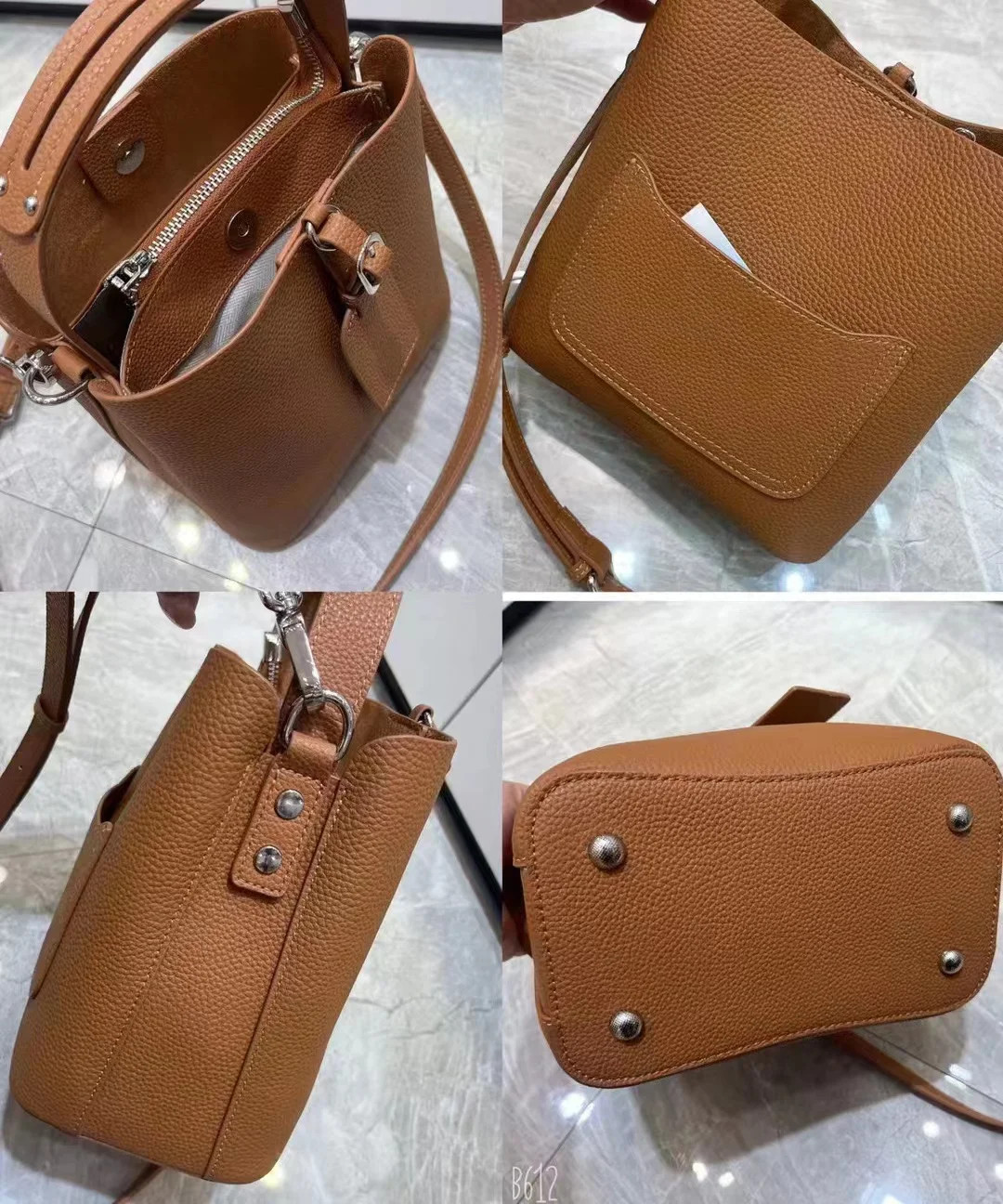 Ladies Bucket Bag Head Layer Cowhide Crossbody Pack 2023 New Women\'s Single Shoulder Bags Fashion Simple Genuine Leather Handbag