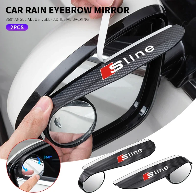 2 قطعة ABS سيارة الجانب مرآة الرؤية الخلفية المطر الحاجب قناع نظرة المطر برهان الديكور لأودي Sline S6 S7 SQ5 SQ7 A3 A4 A5 A6 A7 A8L