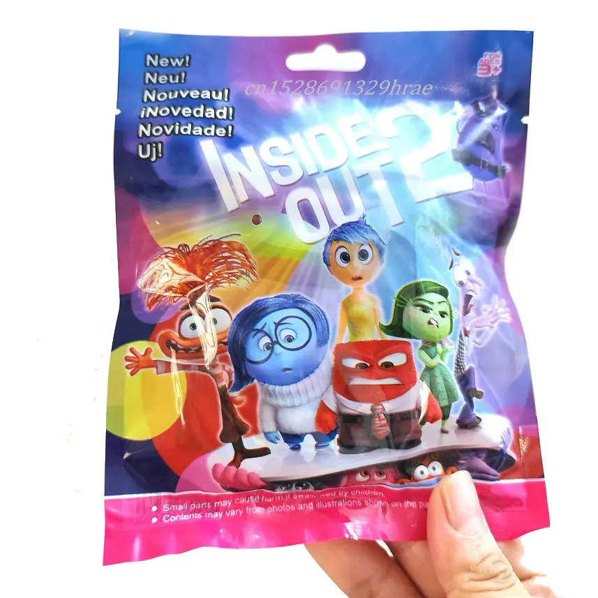 1Pack Random Movie Inside Out 2 Figure Card Toy Anime Character Model Doll Joy Anxiety Anger Sadness Disgust Fear Figurines Gift