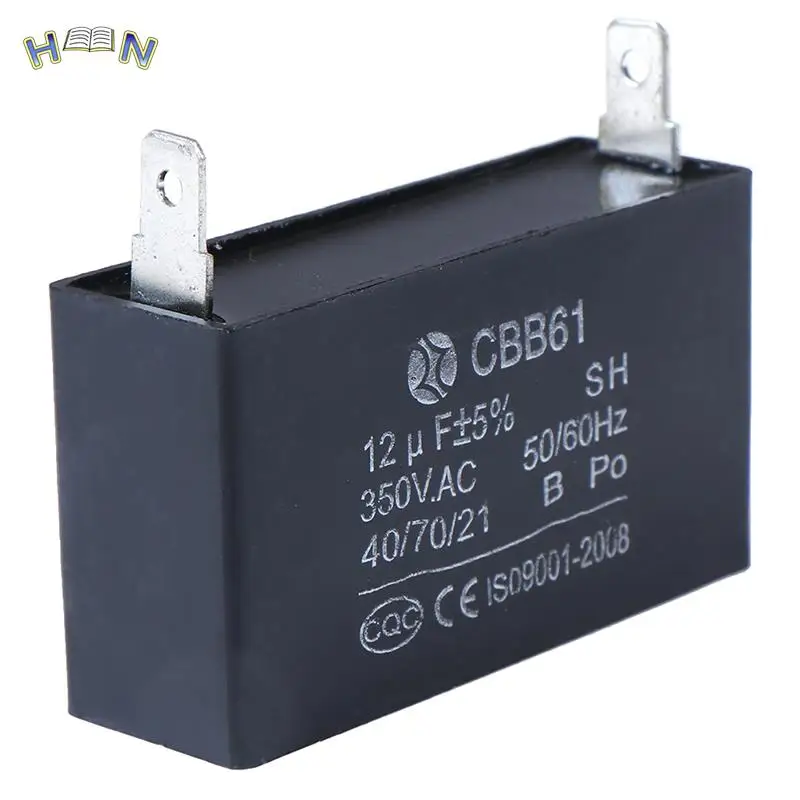 CBB61 12uF 50/60Hz 350VAC Fan Motor Generator Capacitors Black 12uF Generator Capacitor Generator