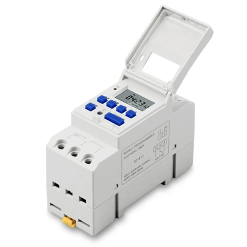 Hot Electronic Weekly 7 Days Programmable Digital Industrial Time Switch Relay Timer Control AC 220V 16A Din Rail Mount