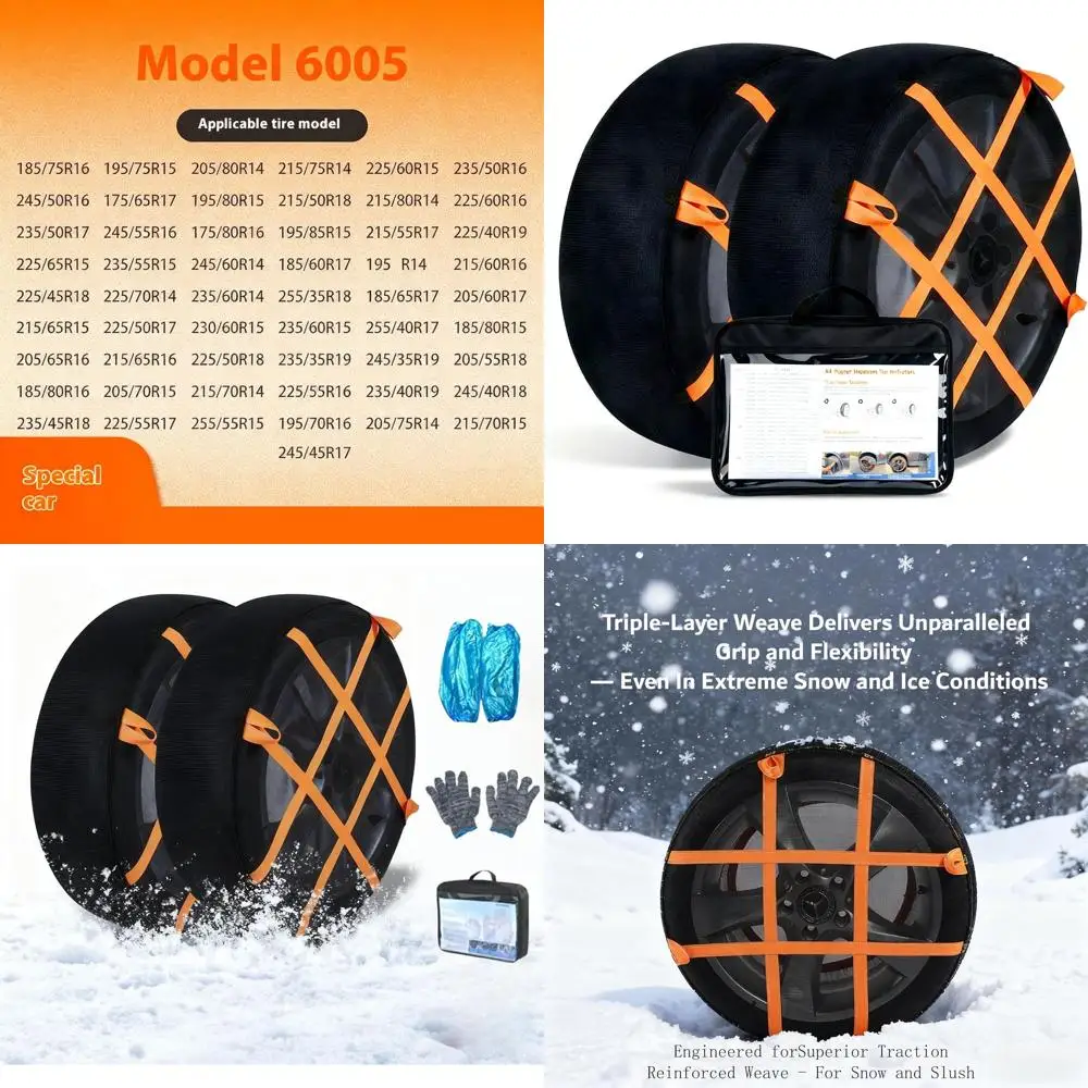 

Зимние носки для шин, 2 шт., толстые зимние тяговые носки для автомобилей, внедорожников, пикапов, легкая установка, снежная ручка для вождения, безопасные