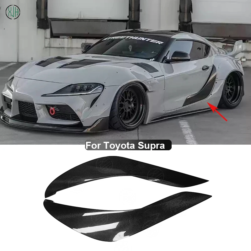 

For Toyota Supra GR A90 A91 MK5 2019-2023 Carbon Fiber Rear Bumper Side Splitters Flaps Apron Side Fender Vents Door Body kit