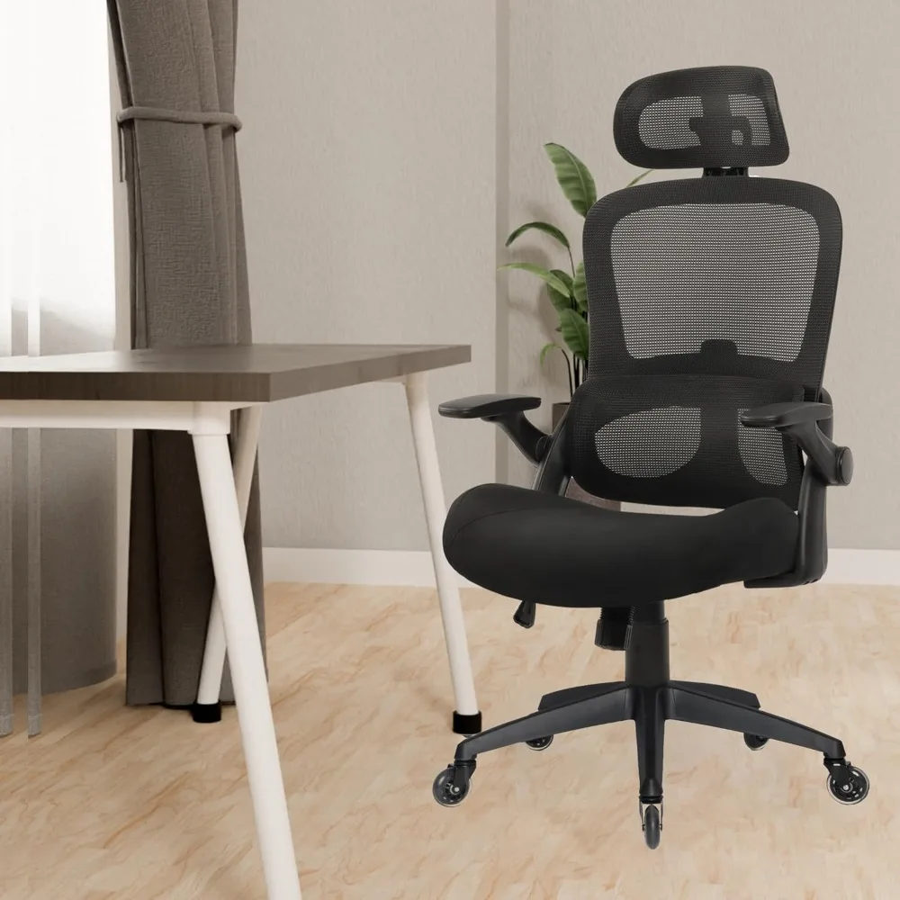 

Desk Chair with Up&Down Lumbar Support Adjustable Armrests,Office Chair for Heavy People Swivel Computer Chair