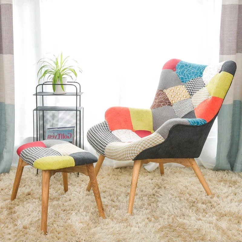 ที่กําหนดเองขายส่งร้านกาแฟออกแบบเฟอร์นิเจอร์ห้องนั่งเล่นหรูหราผ้าเย็บปะติดปะต่อกันเก้าอี้รับประทานอาหาร