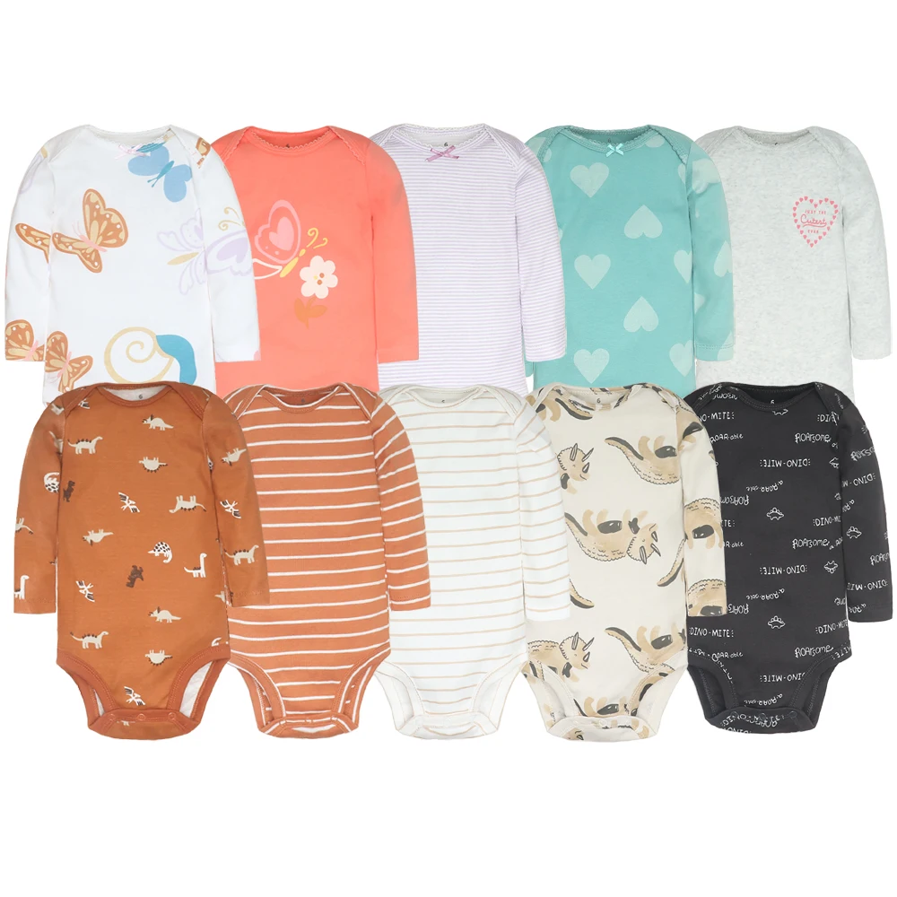 5 Pieces Baby Bodysuit Baby Girls Clothes Newborn Summer Baby Romper Cotton Short Sleeve Boys Clothing Toddler