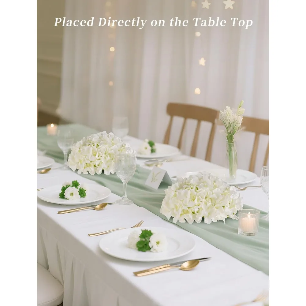 

Hydrangea Artificial Flowers Ball Centerpieces 10 Pcs Fake Flowers White Silk Hydrangea Flower Balls Faux - HOME