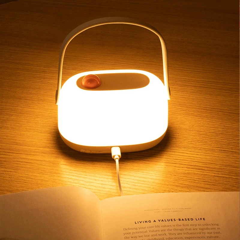 Bedside Lamp Convenient Operation Knob Key Type-c Charging Strong Battery Life Portable Lighting Led Brightness Adjustable