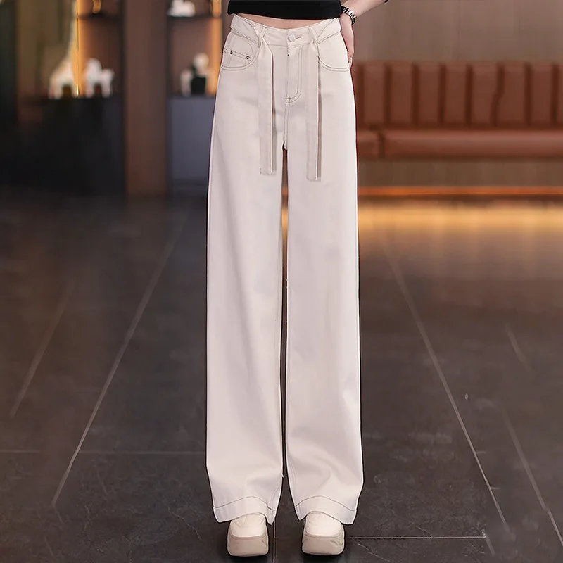 

Slimming Trendy Pants for Women, Autumn Loose Versatile Straight-Leg Pants, Simple Slimming Jeans