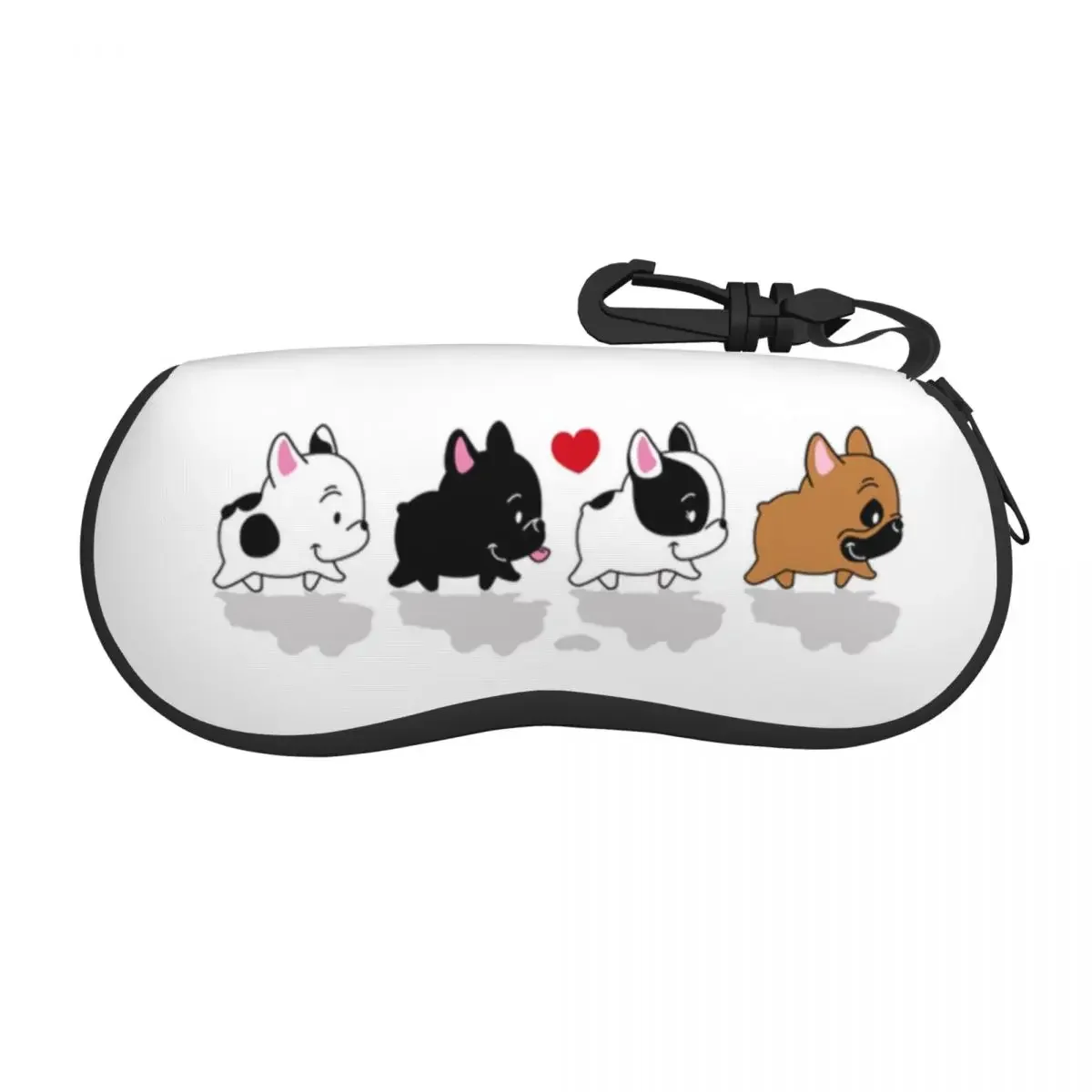 Frenchie Family French Bulldog Dog Lover Sunglasses Case Neoprene Zipper Shell Eyeglass  Custom Protective Box For Glasses