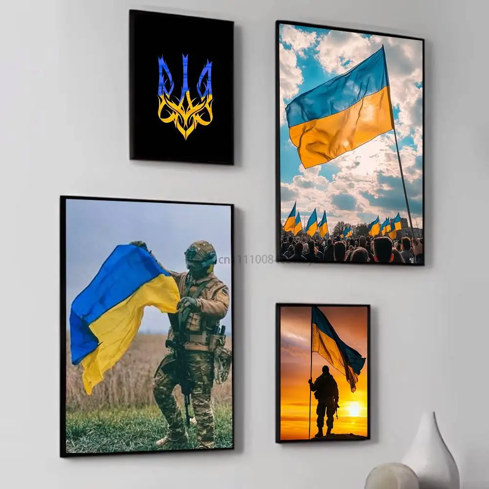 

Ukraine Flag Ukrainian MAP Classic Wall Art, Canvas Print Poster, Suitable for Home, Living Room, Room Decoration Painting